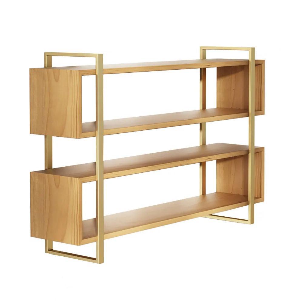Premium Decorative Joint Designer Bookshelf In Oak Finish - Decor Smart