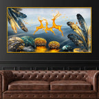 Premium Deer Crystal Glass Painting for Living Room Décor
