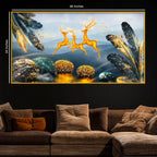 Premium Deer Crystal Glass Painting for Living Room Décor