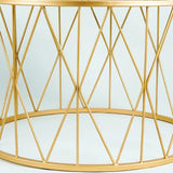 Premium Designer White Marble Round Shape Center Table in Criss Cross Pattern - Decor Smart