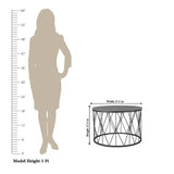 Premium Designer White Marble Round Shape Center Table in Criss Cross Pattern - Decor Smart