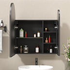 Premium Dual Arched Bathroom Storage Mirror with Black Finish