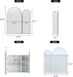 Premium Dual Arched Bathroom Storage Mirror with Grey Finish