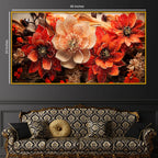 Premium Floral Crystal Glass Painting for Home Décor