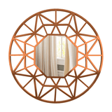 Premium Geometric Cut Copper Finish Designer Wall Mirror - Decor Smart