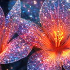 Premium Glowing Floral Crystal Glass Wall Painting for Living Room Décor