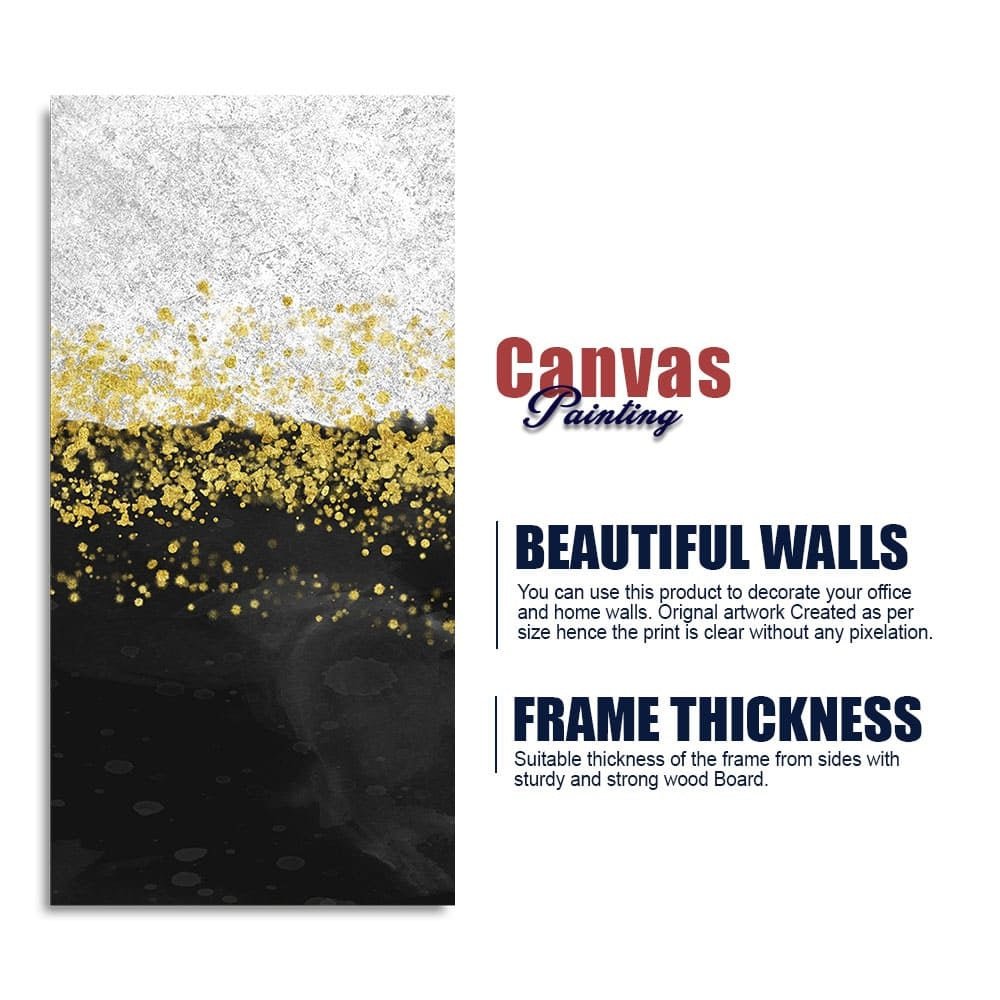 Premium Gold Glitter Particles on Black and White Background Canvas and Wall Painting - Decor Smart