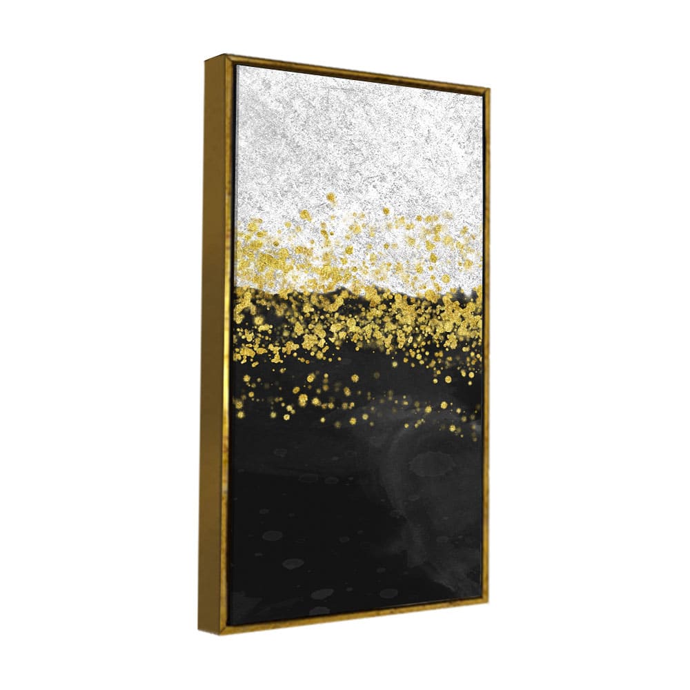 Premium Gold Glitter Particles on Black and White Background Canvas and Wall Painting - Decor Smart