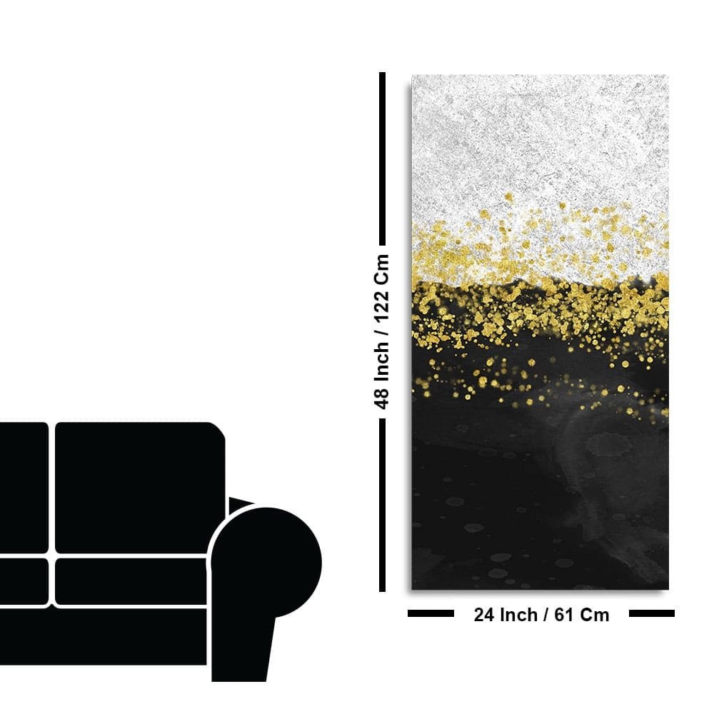 Premium Gold Glitter Particles on Black and White Background Canvas and Wall Painting - Decor Smart