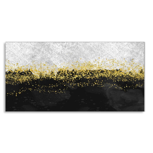 Premium Gold Glitter Particles on Black Background Canvas and Wall Painting - Decor Smart