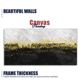 Premium Gold Glitter Particles on Black Background Canvas and Wall Painting - Decor Smart