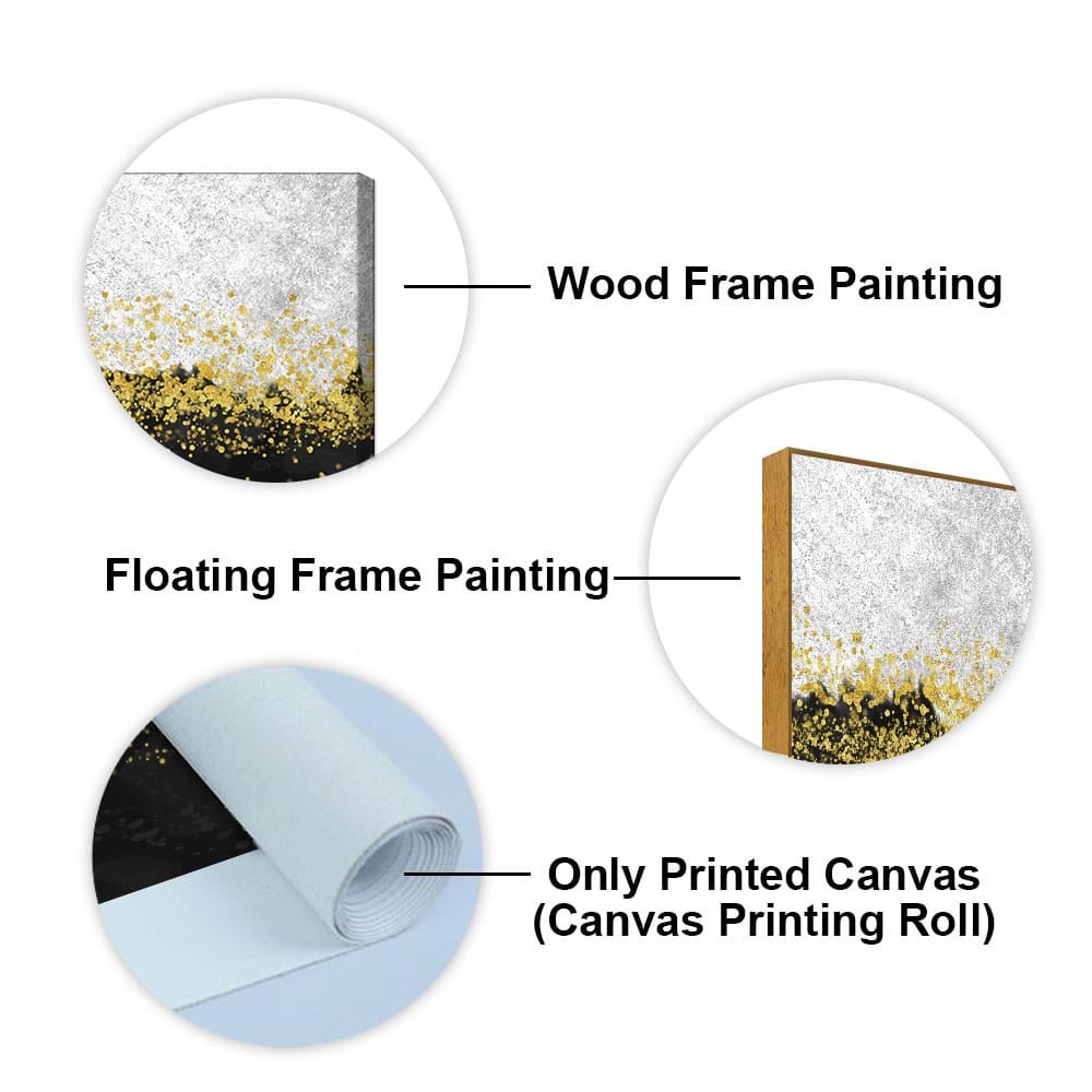 Premium Gold Glitter Particles on Black Background Canvas and Wall Painting - Decor Smart