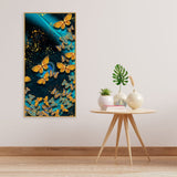 Premium Golden Flying Butterflies Canvas Wall Painting - Decor Smart
