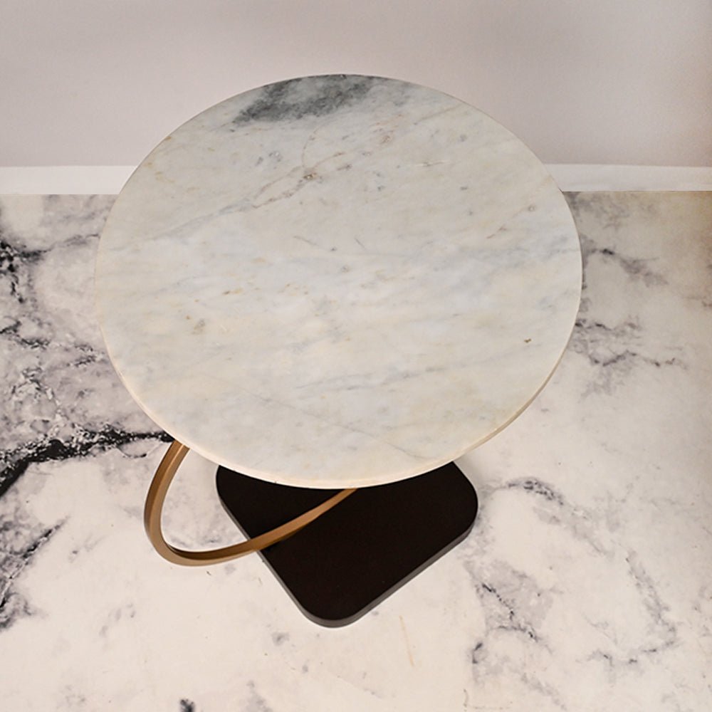 Premium Golden Halo Classic Metal Side Table - Decor Smart
