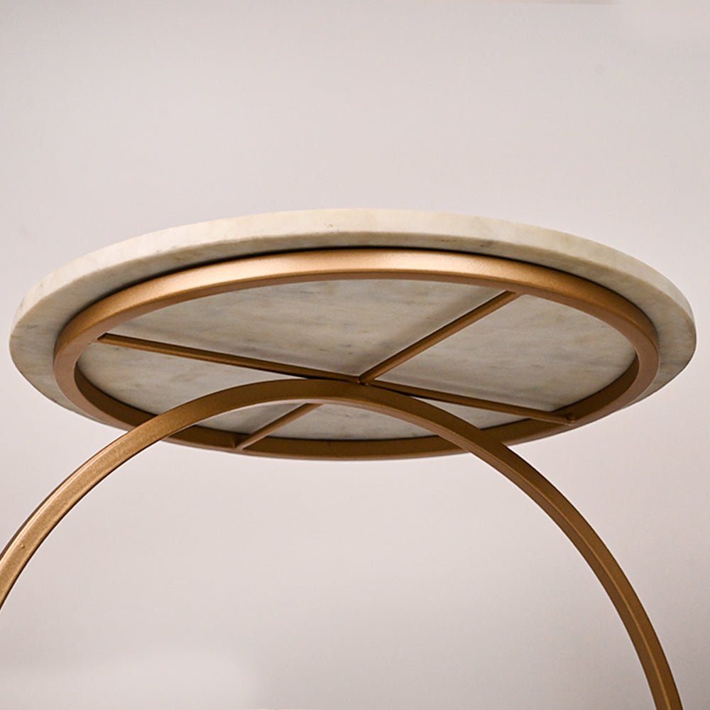 Premium Golden Halo Classic Metal Side Table - Decor Smart