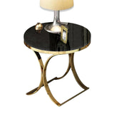 Premium Golden Iron Avarua Round Marble Table - Decor Smart