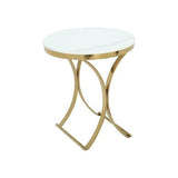 Premium Golden Iron White Round Marble Table - Decor Smart