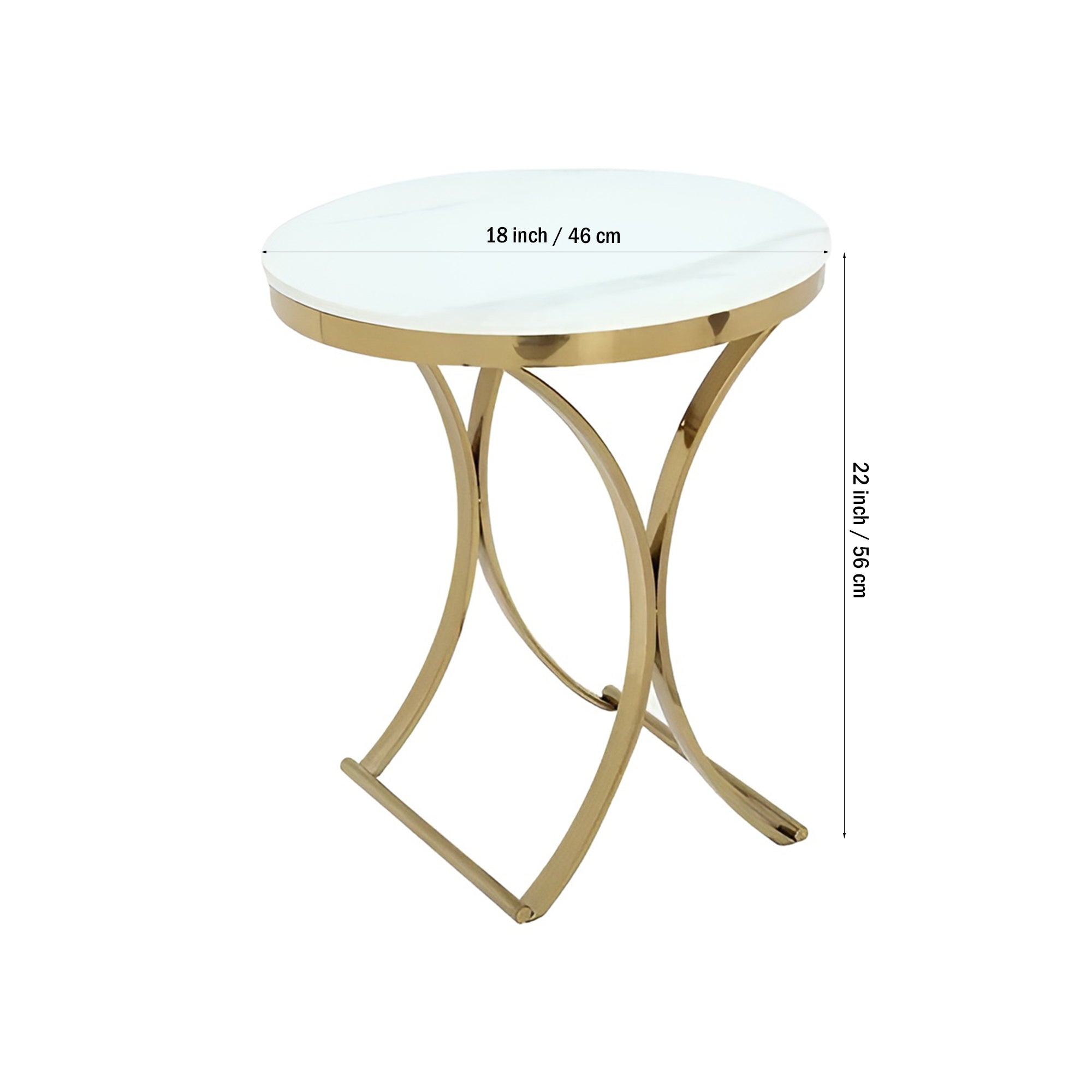 Premium Golden Iron White Round Marble Table - Decor Smart