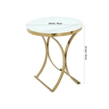 Premium Golden Iron White Round Marble Table - Decor Smart