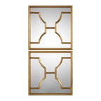 Premium Golden Square Shape Artistic Mirror