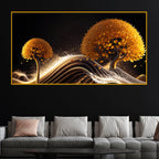 Premium Golden Tree Crystal Glass Wall Décor Painting