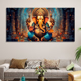 Premium Lord Ganesha Statue Canvas Wall Painting - Decor Smart