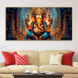 Premium Lord Ganesha Statue Canvas Wall Painting - Decor Smart