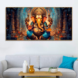 Premium Lord Ganesha Statue Canvas Wall Painting - Decor Smart