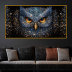 Premium Majestic Owl Crystal Glass Wall Painting for Living Room Décor