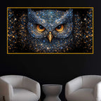 Premium Majestic Owl Crystal Glass Wall Painting for Living Room Décor