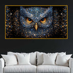 Premium Majestic Owl Crystal Glass Wall Painting for Living Room Décor