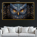 Premium Majestic Owl Crystal Glass Wall Painting for Living Room Décor
