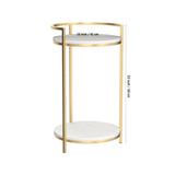 Premium Metallic Stand Two Layer Marble Side Table - Decor Smart