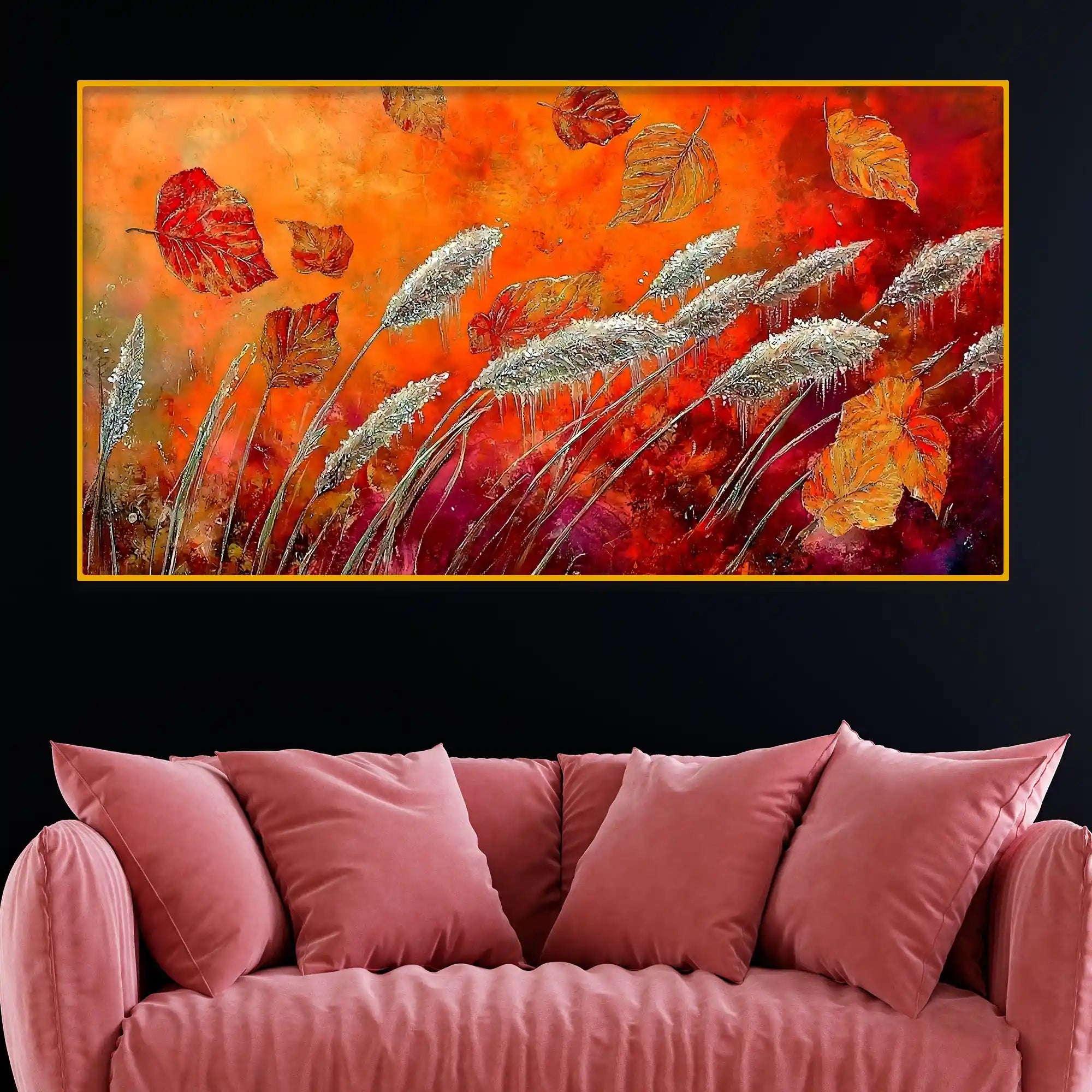 Premium Nature Texture Crystal Glass Wall Painting