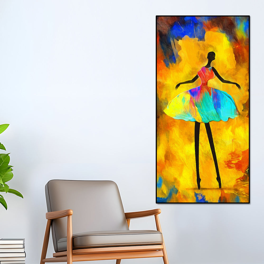 Premium Wall Painting of African Girl Ballerina Dancing