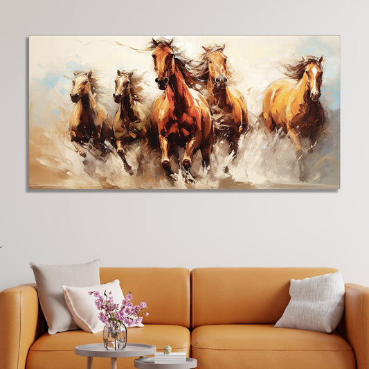 Premium Painting of Running Horse Canvas Wall Painting - Decor Smart
