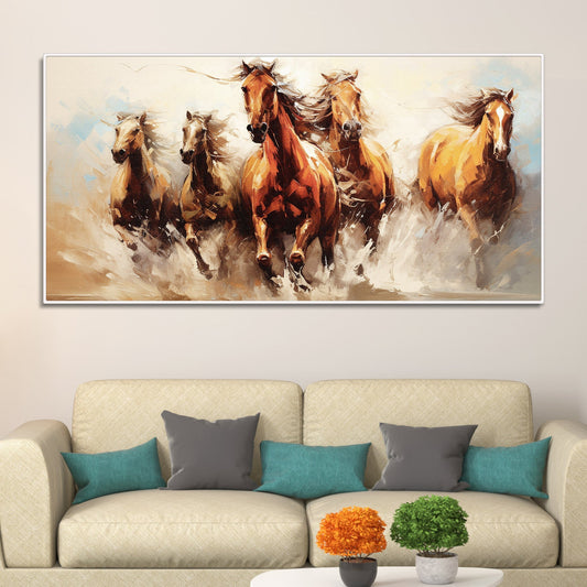 Premium Painting of Running Horse Canvas Wall Painting - Decor Smart