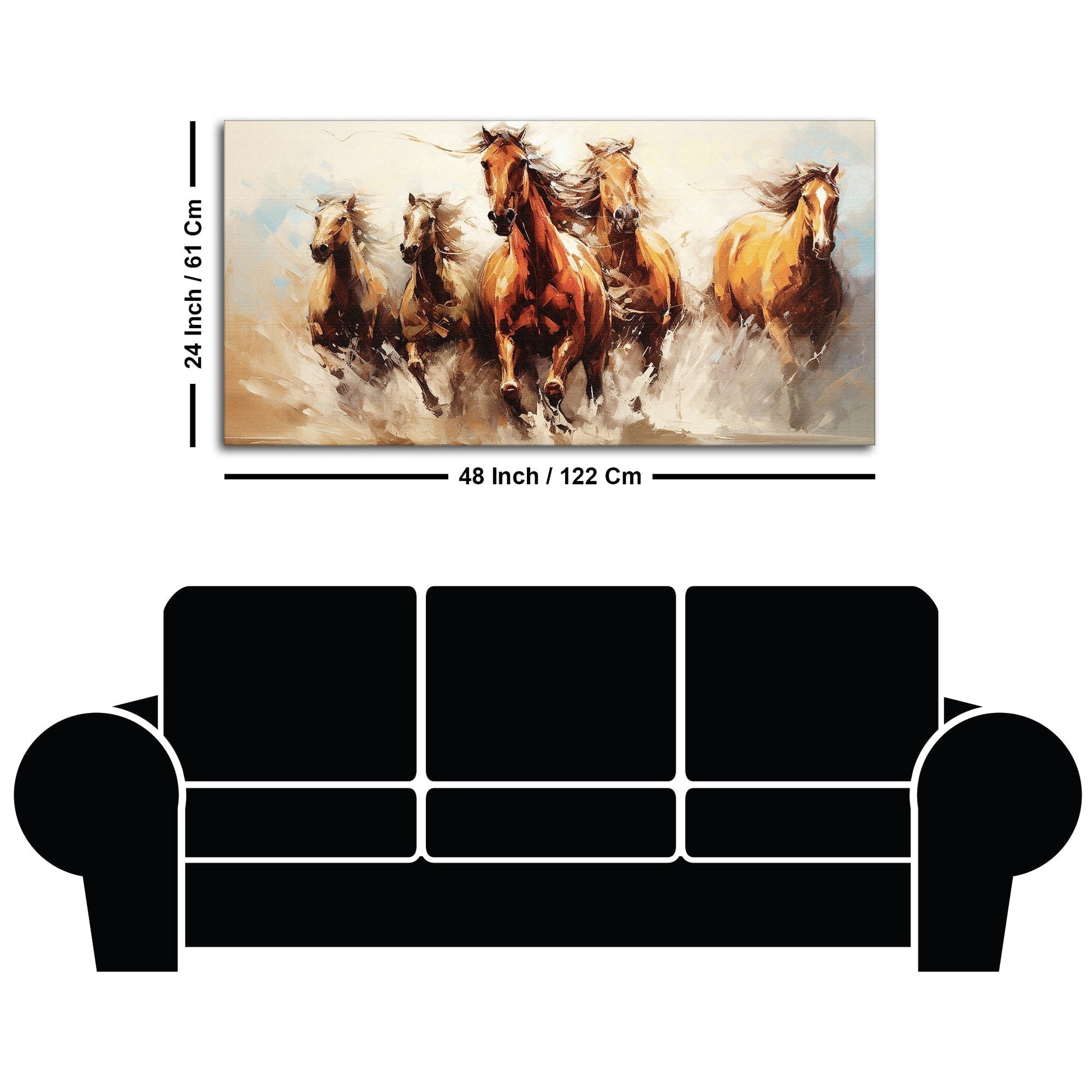 Premium Painting of Running Horse Canvas Wall Painting - Decor Smart