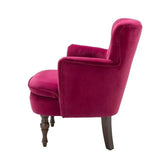 Premium Perfect Cushiony Magenta Tufted Super Comfy Blush Velvet Sofa Lounge Chair - Decor Smart