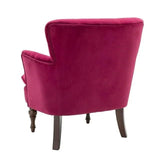 Premium Perfect Cushiony Magenta Tufted Super Comfy Blush Velvet Sofa Lounge Chair - Decor Smart