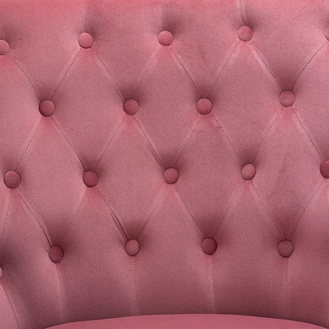 Premium Perfect Cushiony Tufted Super Comfy Blush Velvet Sofa Lounge Chair - Decor Smart