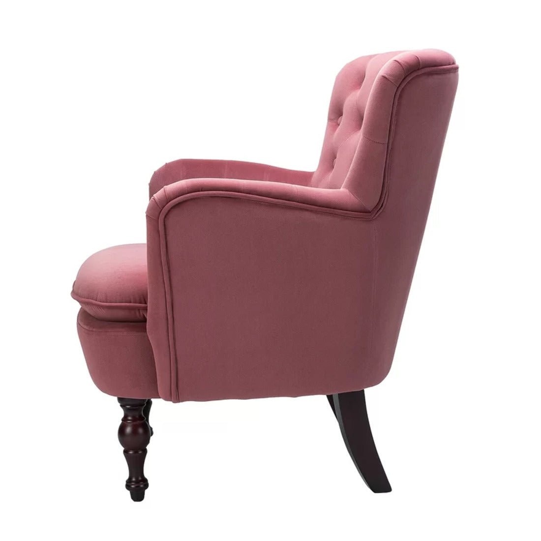 Premium Perfect Cushiony Tufted Super Comfy Blush Velvet Sofa Lounge Chair - Decor Smart