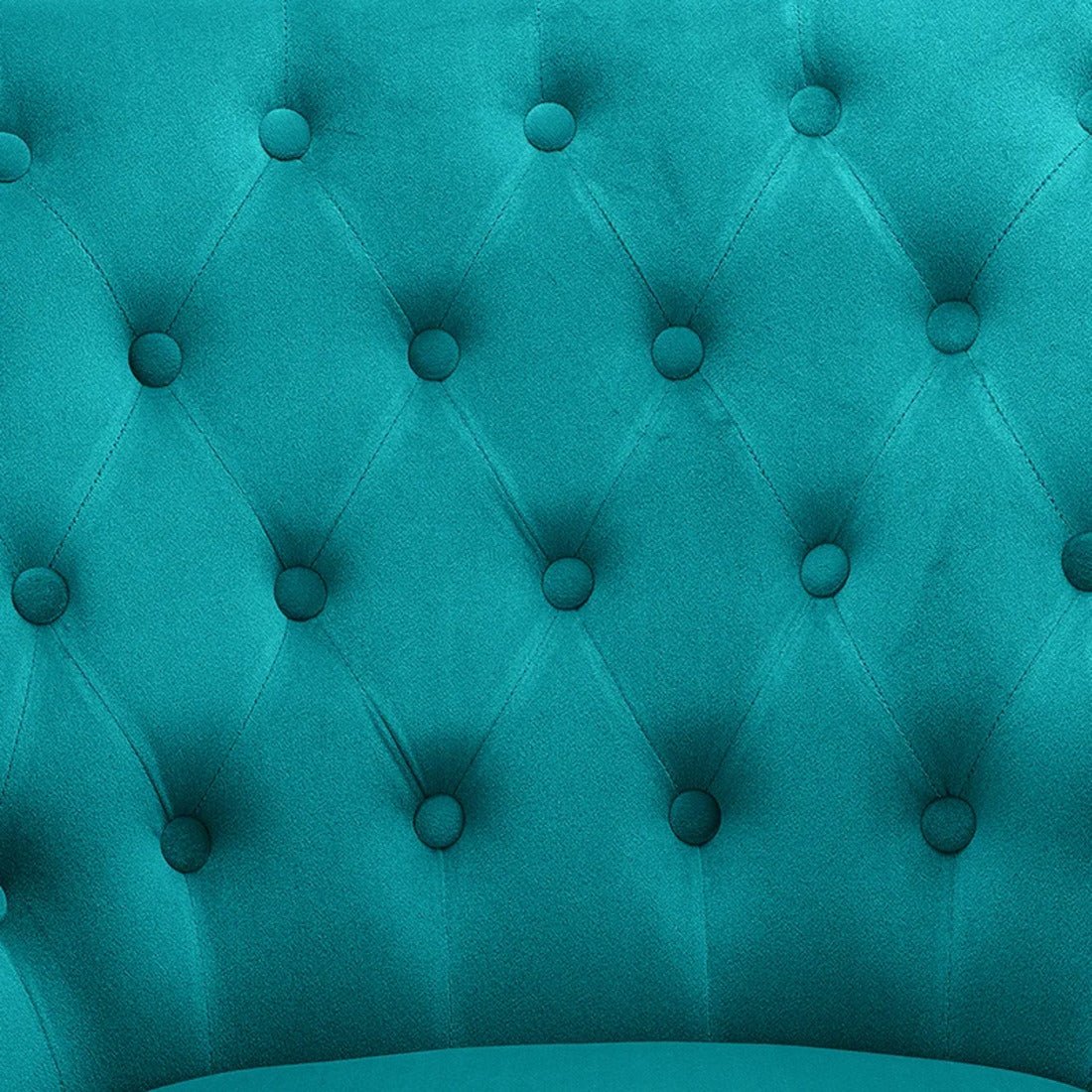 Premium Perfect Cushiony Tufted Super Comfy Emerald Velvet Sofa Lounge Chair - Decor Smart