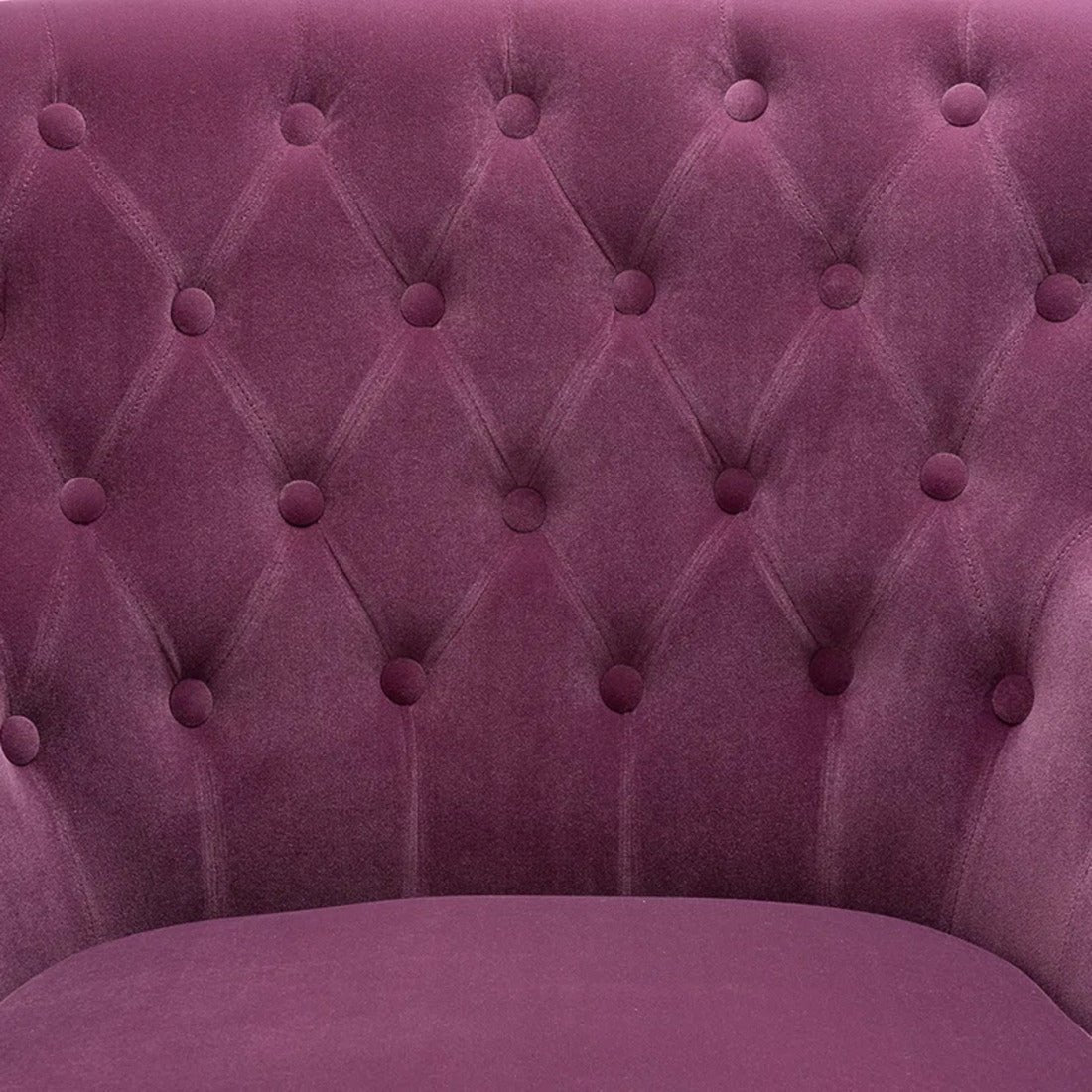 Premium Perfect Cushiony Tufted Super Comfy Magenta Velvet Sofa Lounge Chair - Decor Smart