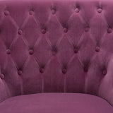 Premium Perfect Cushiony Tufted Super Comfy Magenta Velvet Sofa Lounge Chair - Decor Smart