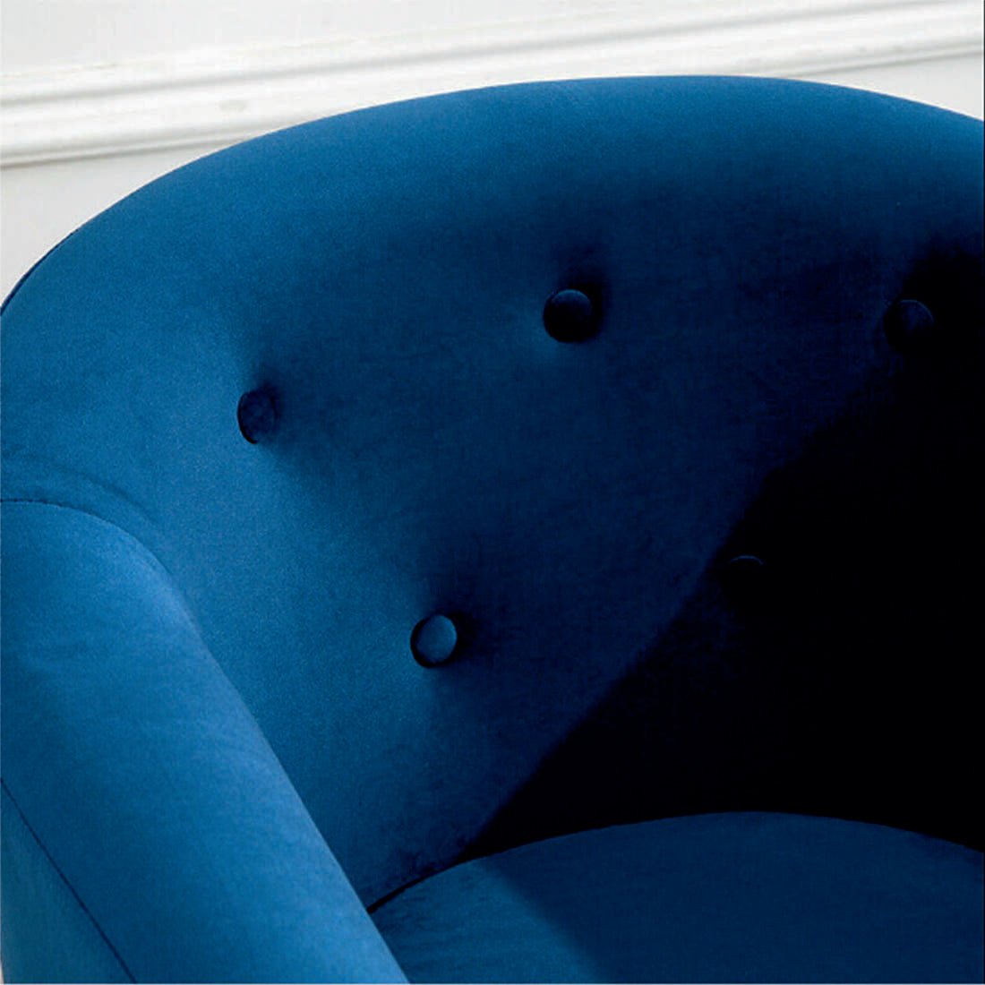 Premium Royal Blue Tufted Round Back Cushiony Sofa Lounge Chair - Decor Smart