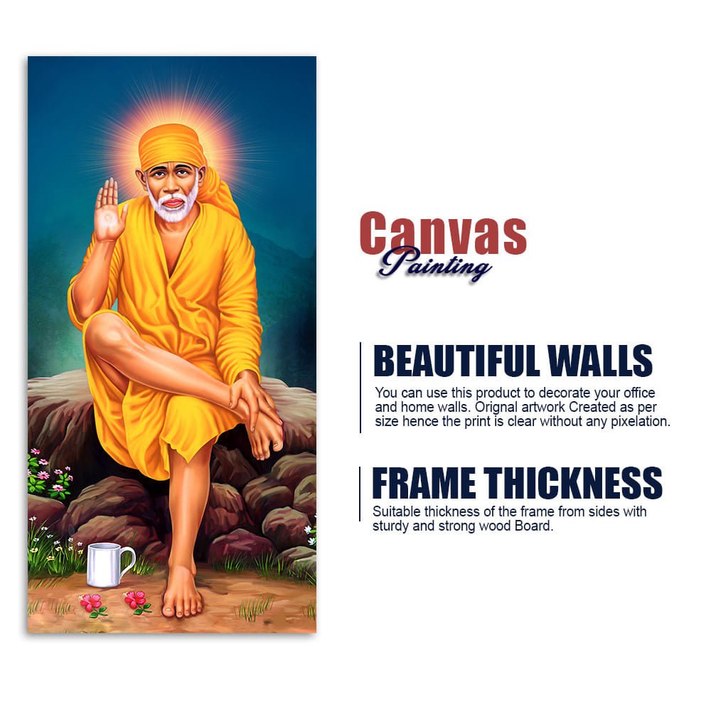 Premium Shirdi Sai Baba Canvas Wall Painting - Decor Smart