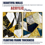 Premium Triangle Pattern Shapes Acrylic Floating Wall Painting Set Of 2 - Decor Smart