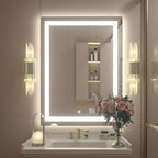 Premium Vanity Mirror Cabinet with Ambient LED Frame and Shelves