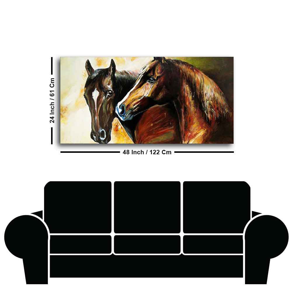 Premium Wall Painting of A Pair of Horses - Decor Smart